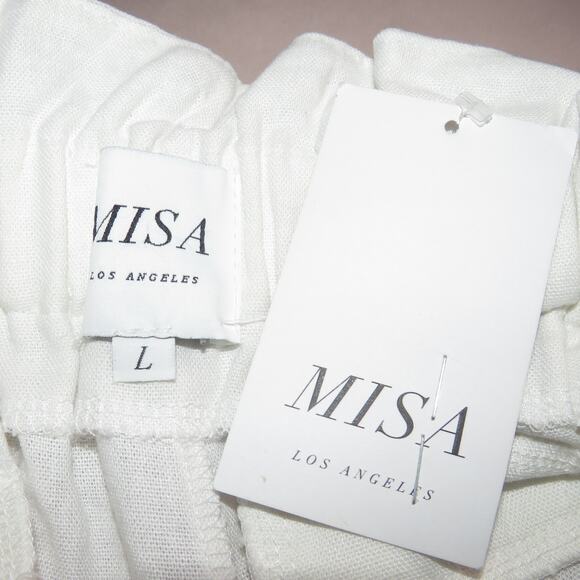 Misa Los Angeles White Nelli Ruffle Grommet Trim Tie Waist Wrap Skort - Picture 8 of 10